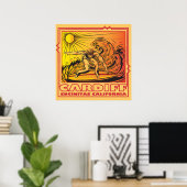 POSTER CARDIFF BY BY SEA ENCINITAS CALIFORNIA SURF (Bureau à domicile)