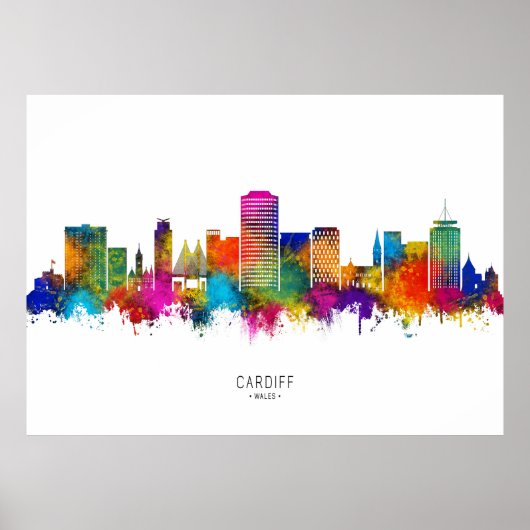Poster Cardiff Wales Skyline (Devant)