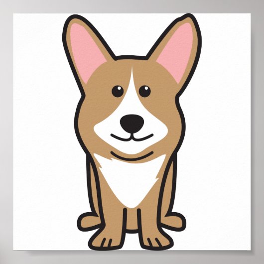 Poster Cardigan Welsh Corgi Chien Dessin (Devant)