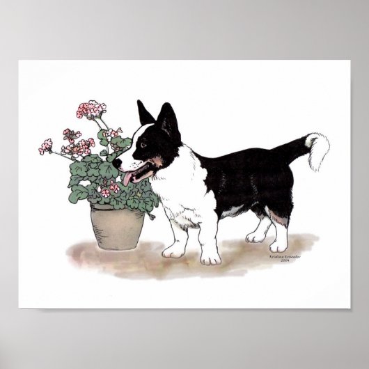 Poster Cardigan Welsh Corgi Imprimer ~ Tricolore (Devant)