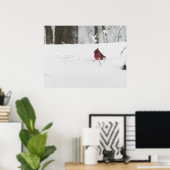 Poster Cardinal Bird in the Winter Snow Photo (Bureau à domicile)