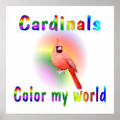 Poster Cardinal Couleur Mon Monde (Devant)