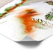 Poster Cardinal dans un pin en hiver (Coin)
