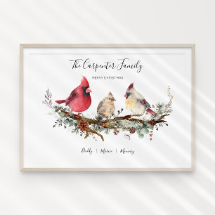 Poster Cardinal de Noël Famille des Trois
