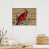 Poster Cardinal des oiseaux rouges Photo Mur de la nature (Cuisine)