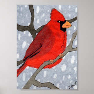 Poster Cardinal d'hiver dans le Mini Art populaire de nei