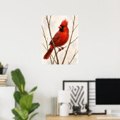 Poster Cardinal du Nord mâle (Bureau à domicile)