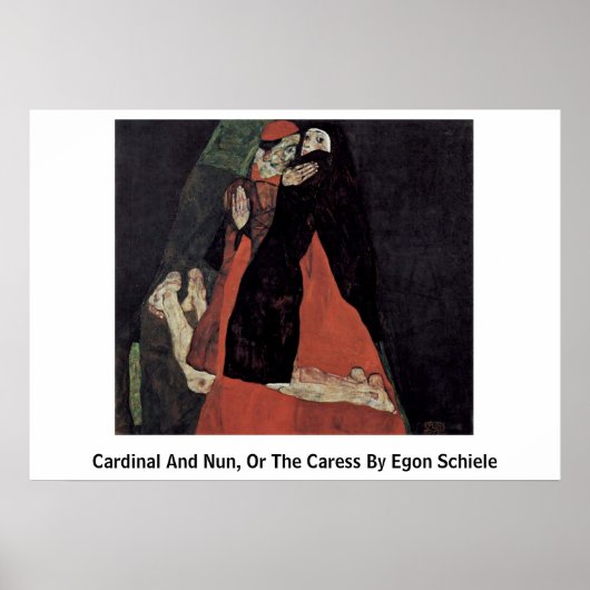 Poster Cardinal Et Nun, Ou La Caresse D'Egon Schiele (Devant)