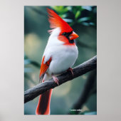 Poster Cardinal leucistique (Devant)