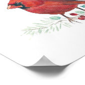 Poster Cardinal rouge Aquarelle (Coin)