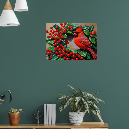 Poster Cardinal rouge avec couronne (Salon 1)
