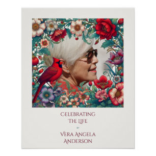 Poster Cardinal rouge Célébration de la vie PHOTO