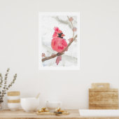 Poster Cardinal rouge en neige (Cuisine)