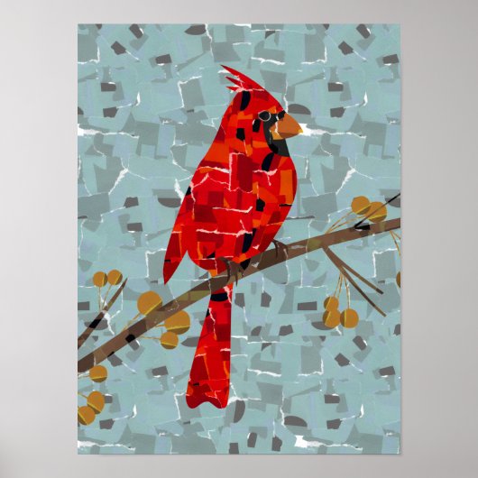 Poster Cardinal Rouge, l'oiseau de Noël (Devant)
