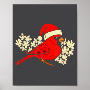 Poster Cardinal rouge oiseau de Noël pull de Noël laid