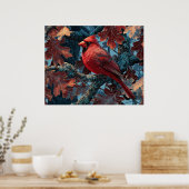 Poster Cardinal rouge perché sur une branche (Cuisine)