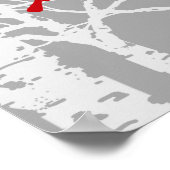 Poster Cardinal sur branche de bouleau. Affiche. (Coin)