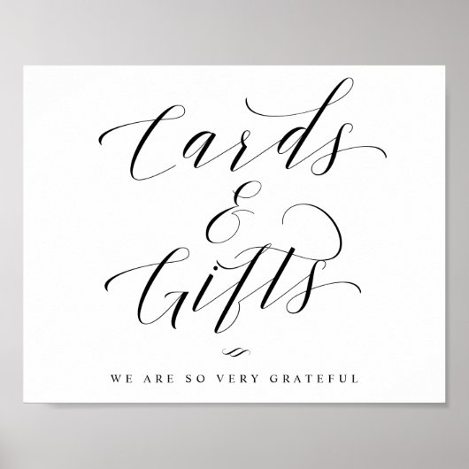Poster Cards and Gifts Elegant Calligraphy Wedding Sign (Devant)