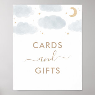 Poster Cards and Gifts Over the Moon Baby Shower Sign