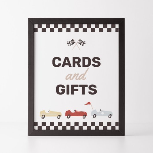 Poster Cards and Gifts Two Fast Race Car Birthday Party