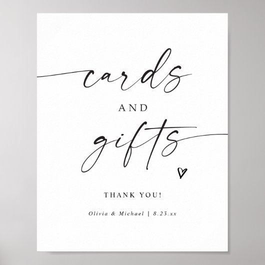 Poster Cards & Gifts Modern Handwritten Wedding Sign (Devant)
