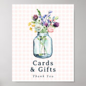 Poster Cards & Gifts Sign Rustic Wildlflower Mason Jar (Devant)
