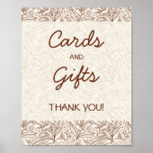 Poster Cards & Gifts Warm Brown Floral Handwritten Font (Devant)