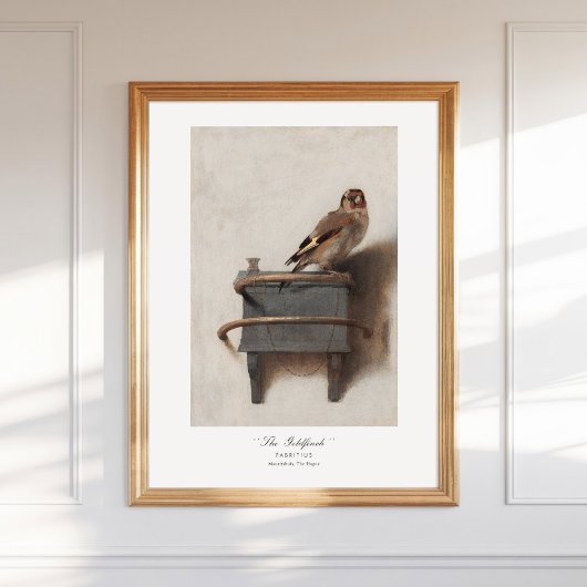 Poster Carel Fabritius Goldfinch Néerlandais 1654 Art fin
