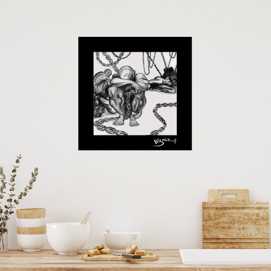 Poster Cargaison - toile d'art noir (Cuisine)