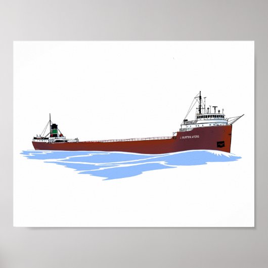 Poster cargo des Grands Lacs J. Burton Ayers Kinsman (Devant)