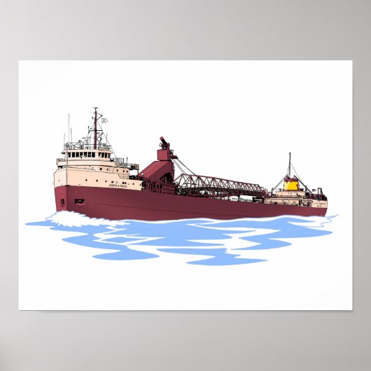 Poster cargo des Grands Lacs Joseph H. Frantz (Devant)
