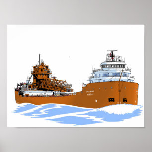 Poster cargo des Grands Lacs Kaye E. Barker