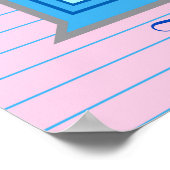 Poster Caribbean Beach House Hideaway dans Pastel Pink Bl (Coin)