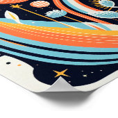 Poster Caricature Abstraite planète spatiale. Cosmos mode (Coin)