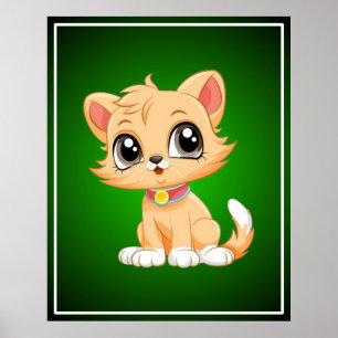 Poster Caricature adorable de chat