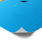 Poster caricature amusant de Shark Volleyball (Coin)