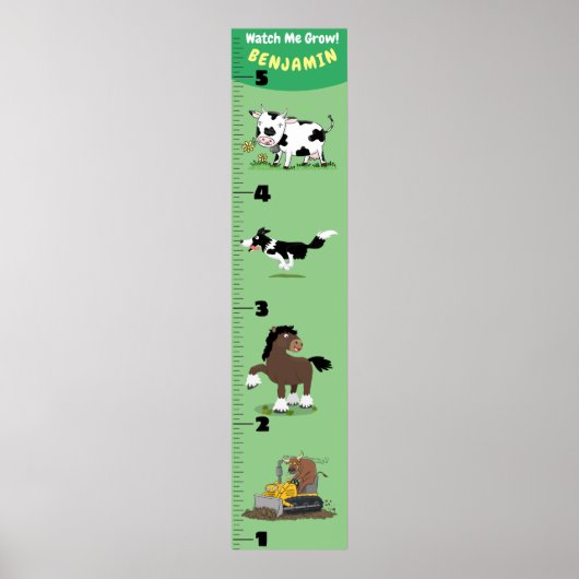 Poster Caricature amusante animaux de ferme graphique de (Devant)