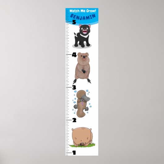 Poster Caricature amusante d'animaux australiens diagramm (Devant)