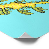 Poster Caricature amusante de dragon de mer feuillu (Coin)