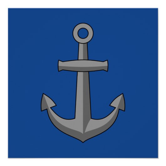 Poster Caricature Ancre de bateau (Devant)