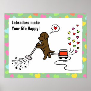 Poster Caricature au chocolat Labrador