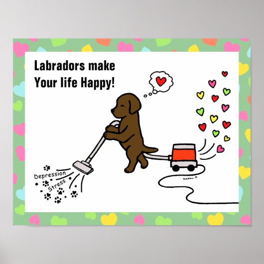 Poster Caricature au chocolat Labrador (Devant)