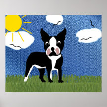 Caricature Boston Terrier