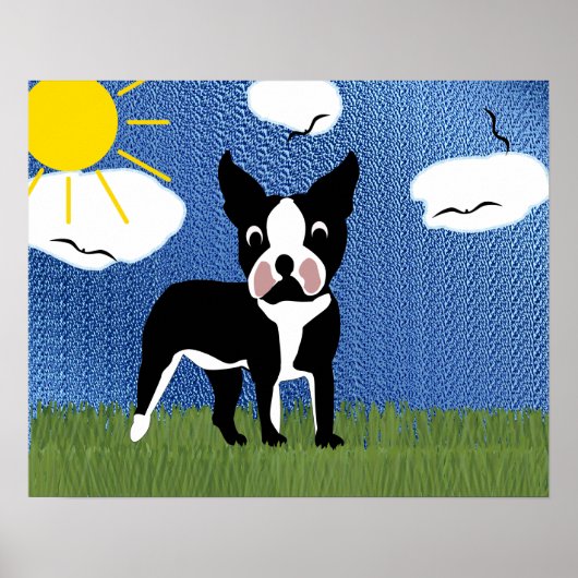 Poster Caricature Boston Terrier (Devant)