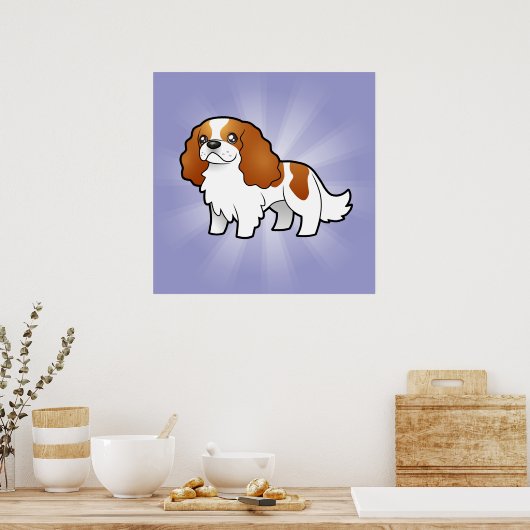 Poster Caricature Cavalier King Charles Spaniel (Cuisine)