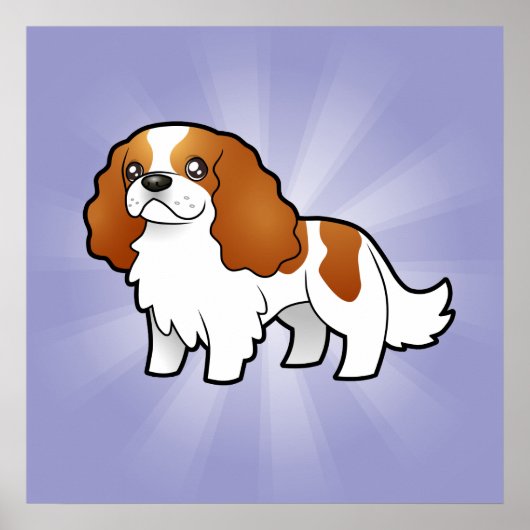 Poster Caricature Cavalier King Charles Spaniel (Devant)