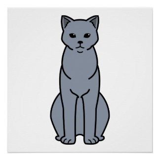 Poster Caricature Chartreux Cat