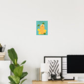 Poster Caricature citrouille gourde en beuret joyeux (Bureau à domicile)
