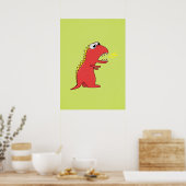 Poster Caricature coupe-feu T-Rex Dinosaur (Cuisine)