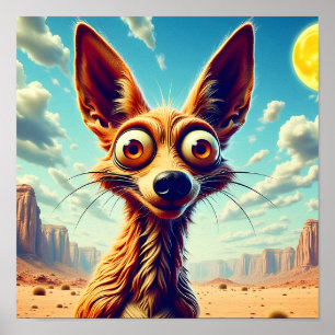 Poster Caricature Coyote